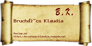 Bruchács Klaudia névjegykártya
